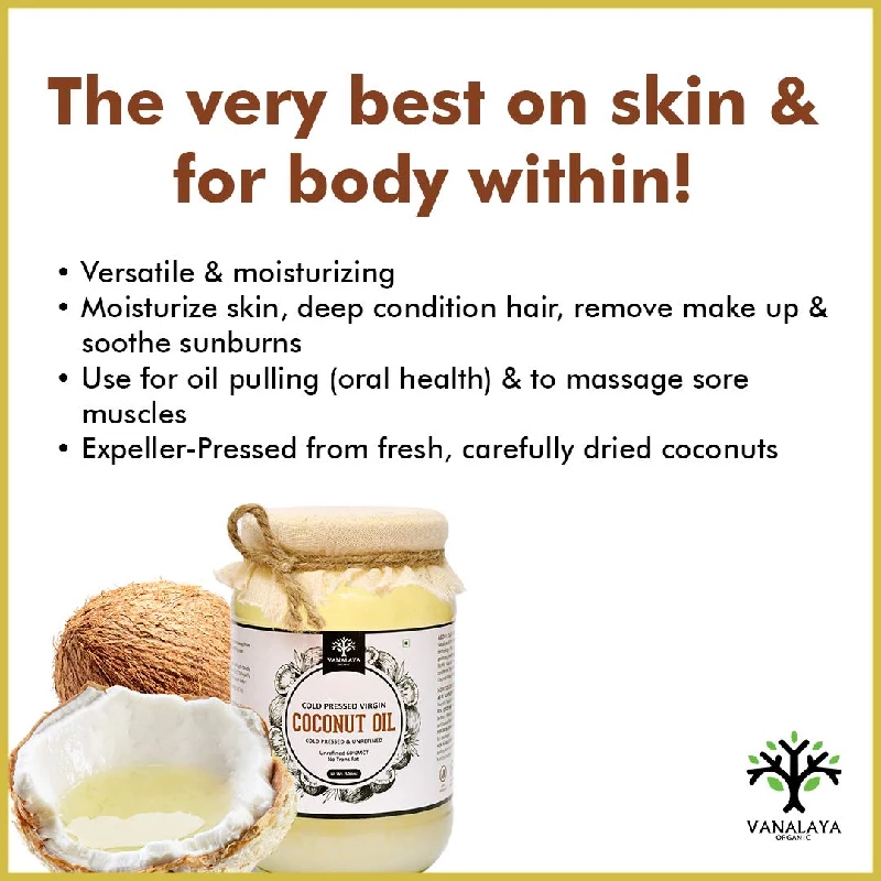 Vanalaya cold Pressed Virgin coconut oil Edible oil for Cooking skin hair and skin, 500 ml-4.webp
